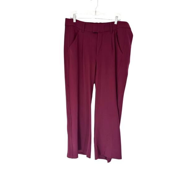 Democracy Trouser Pants Plus Work Burgundy "Ab" Solution Wide Leg Size 16W - Picture 1 of 12